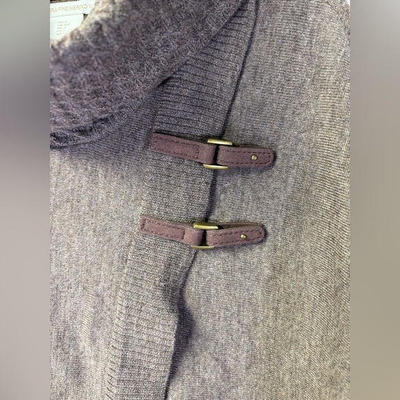 Ellen Tracy Sweater Womens Small Grey Cowl Neck Extra Fine Merino Wool - Picture 3 of 6